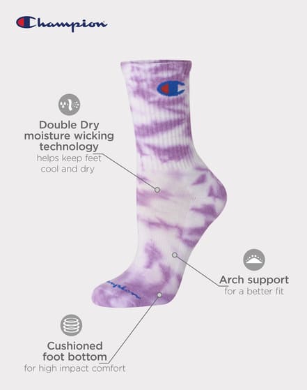 Calcetines Tie Dye Crew 3P para Mujer
