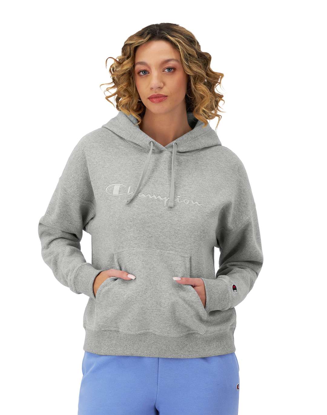 Sudadera Hoodie Powerblend con Bordado Manuscript para Mujer