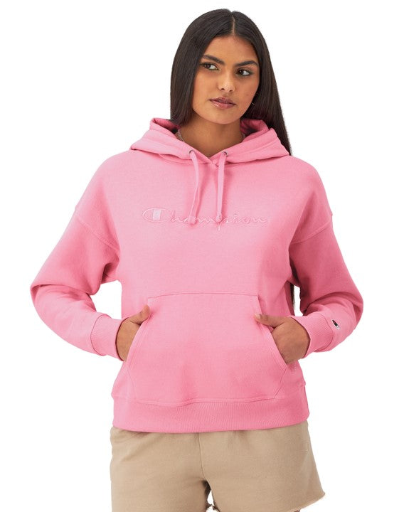 Sudadera Hoodie Powerblend con Bordado Manuscript para Mujer