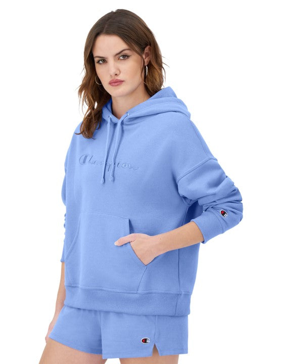 Sudadera Hoodie Powerblend con Bordado Manuscript para Mujer
