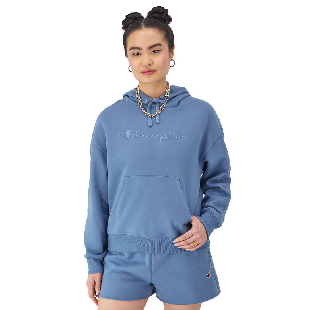 Sudadera Hoodie Powerblend con Bordado Manuscript para Mujer