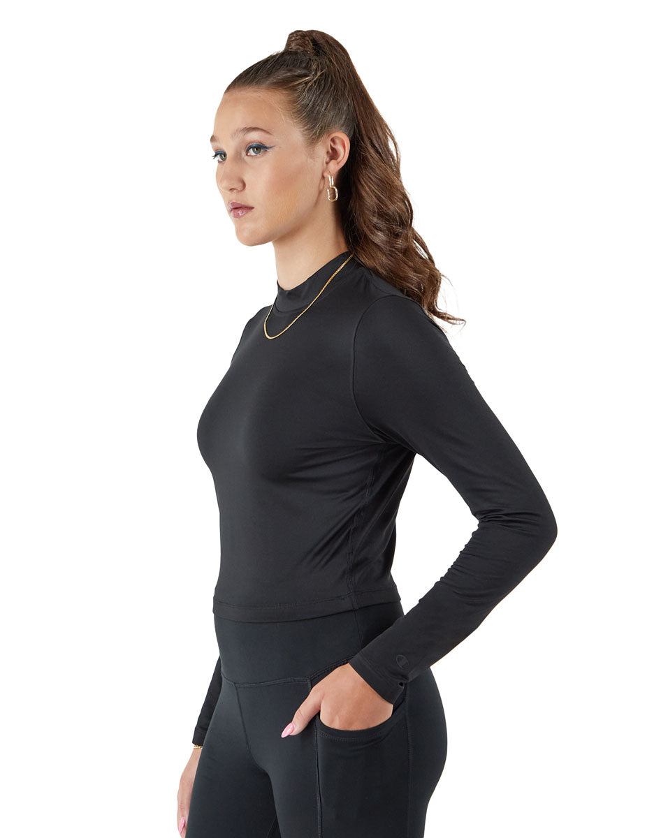 Soft Touch Long Sleeve Crop Mock Tee Champion