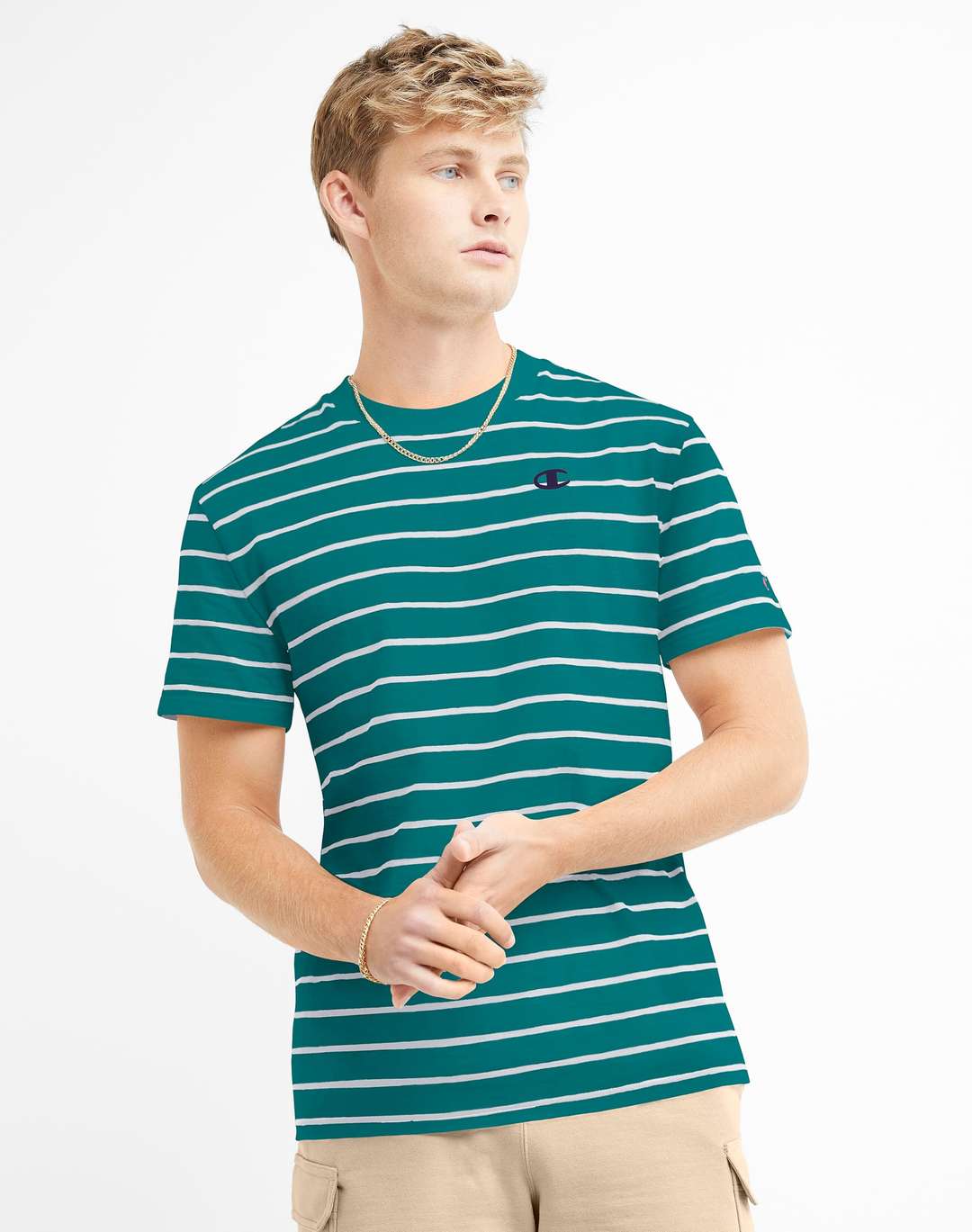 Playera Playera Clásica de Rayas con Logo C para Hombre