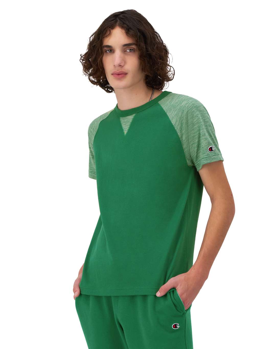 Playera de Rayas con Manga Raglán para Hombre