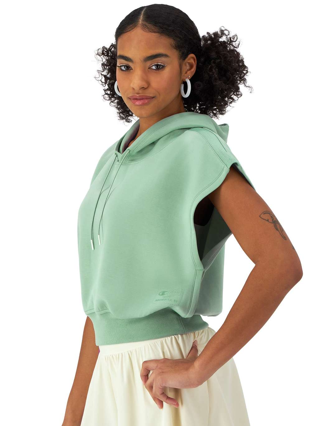 Sudadera Hoodie "Gel Infused Jocktag" de Manga Corta para Mujer