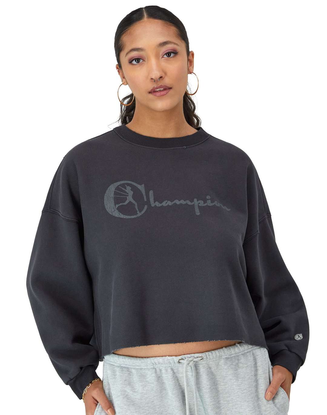 Sudadera Vintage Wash Tonal Women de Cuello Redondo para Mujer