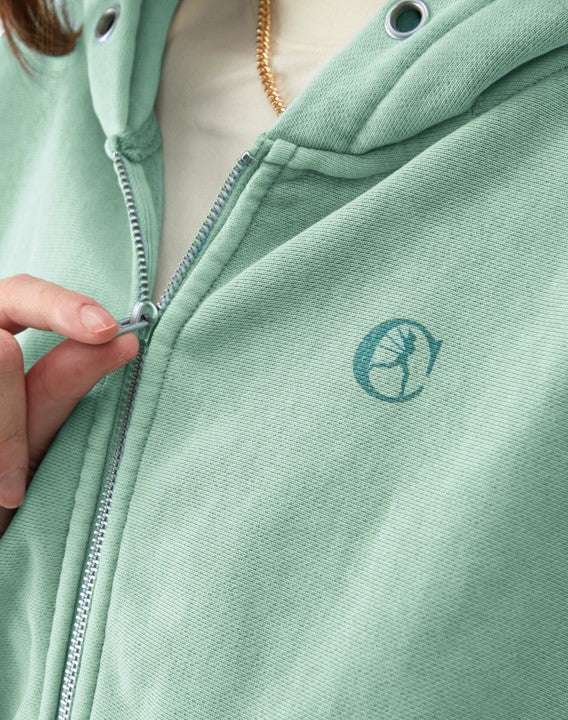 Sudadera Hoodie Reverse Weave con Bolsas Vintage Wash para Mujer