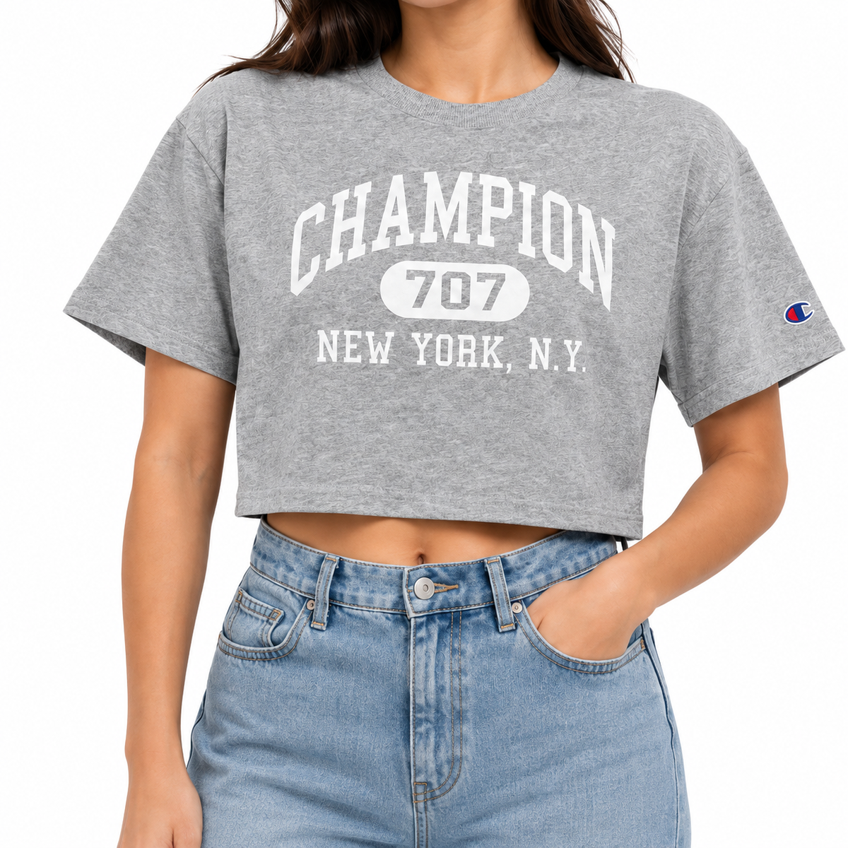 Playera Champion Off Shoulder para Mujer