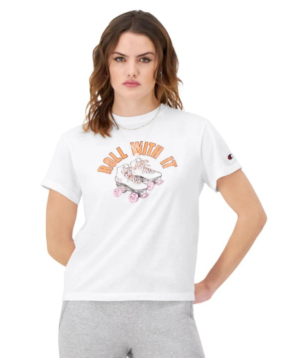 Playera Clásica con gráfico "Roll with It"