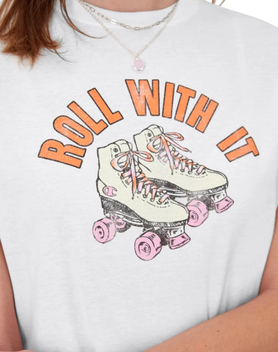 Playera Clásica con gráfico "Roll with It"