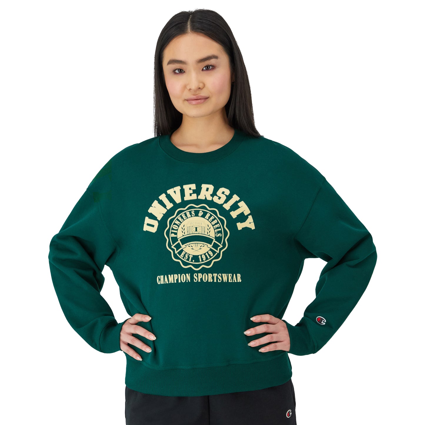 Sudadera University de Cuello Redondo para Mujer