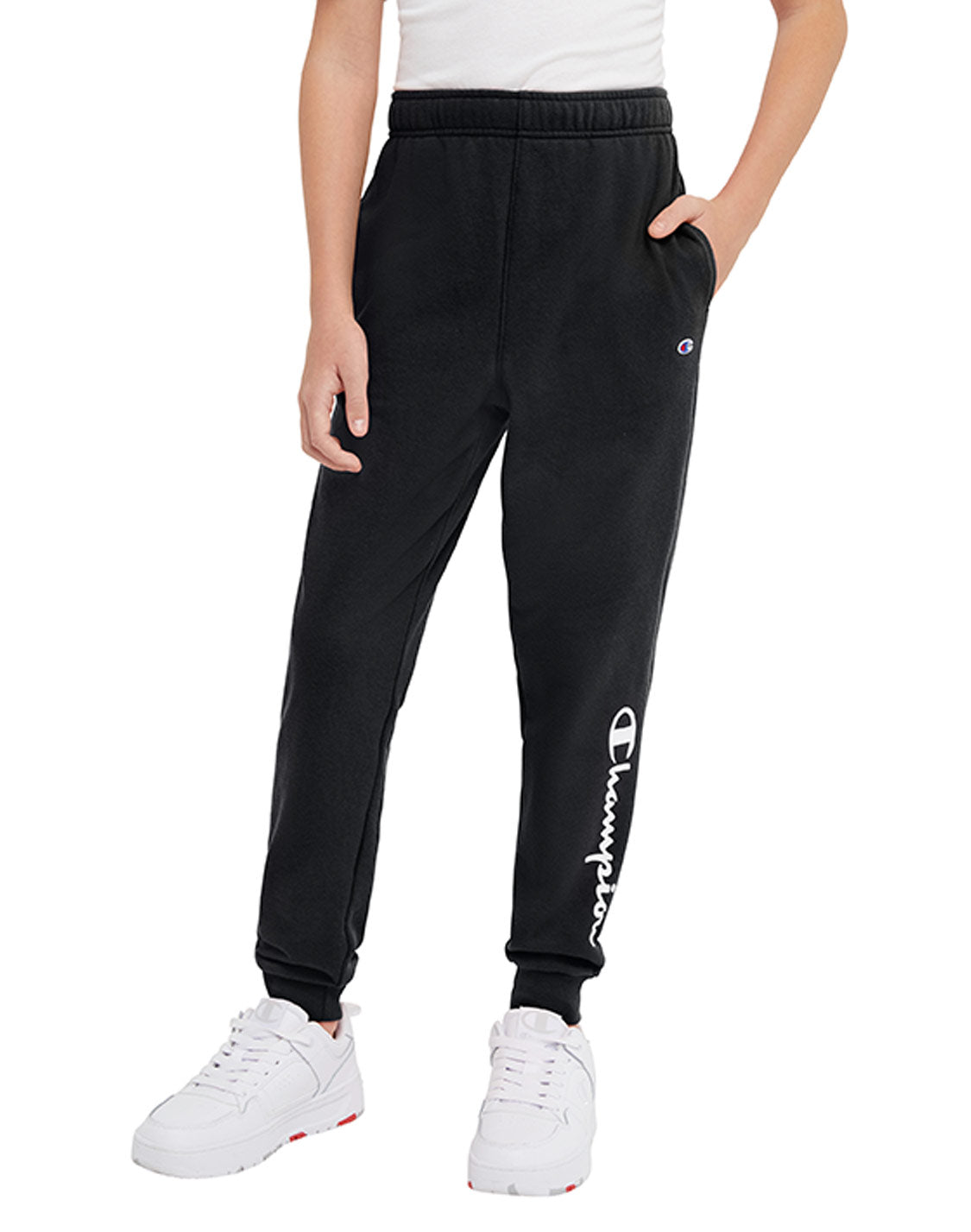 French Terry Jogger Boys' Pants, Classic Script, 25" Kids