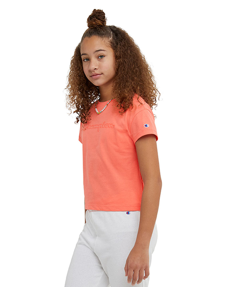 Crew T-Shirt, Rainbow Script Kids Champion