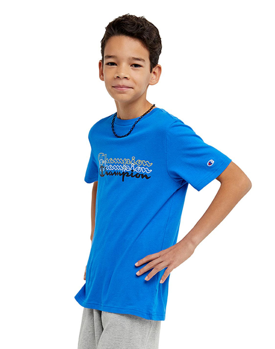 Short-Sleeve Boys' T-Shirt, Multi Classic Script Logo