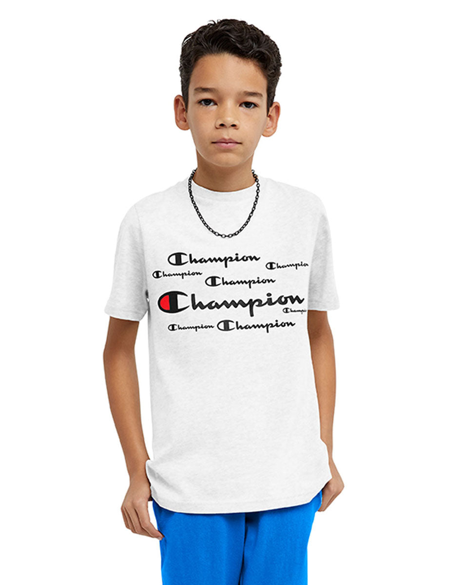 Short-Sleeve Boys' T-Shirt, Multi Classic Script