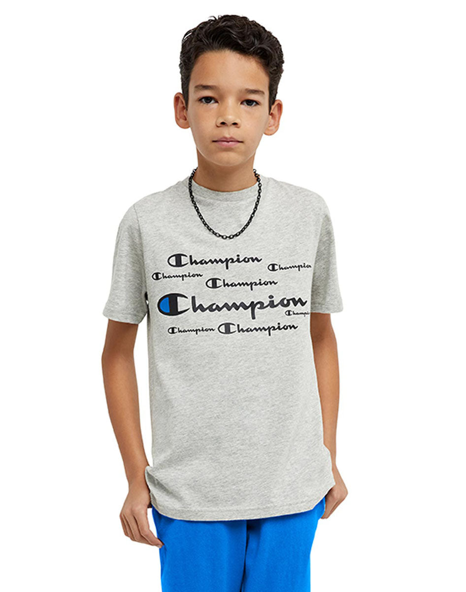 Short-Sleeve Boys' T-Shirt, Multi Classic Script