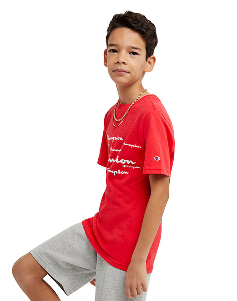 Short-Sleeve Boys' T-Shirt, Multi Classic Script