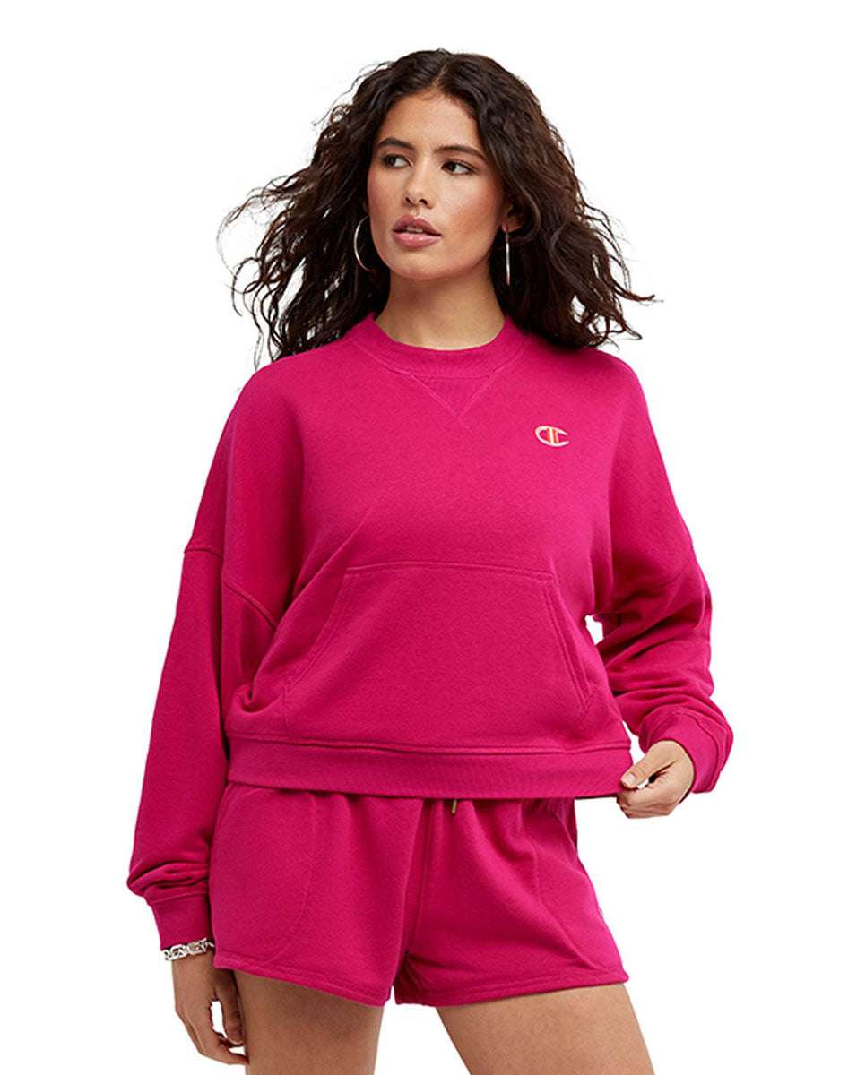 Sudadera French Terry "Campus" de Cuello Redondo para Mujer