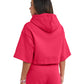 Sudadera Hoodie Ajustada de Manga Corta con Cintas para Mujer