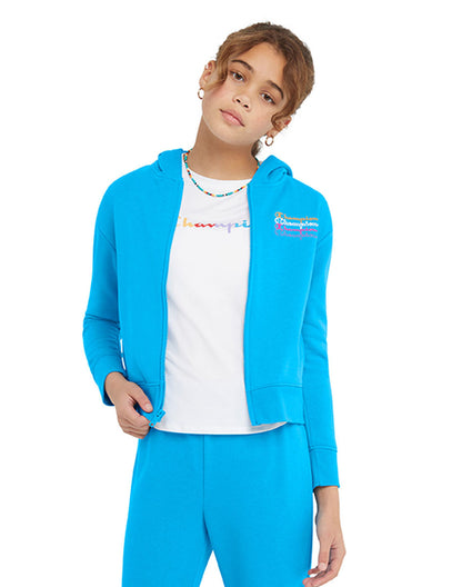 Sudadera Hoodie French Terry con Stacked Script (Full-Zip) para Niña