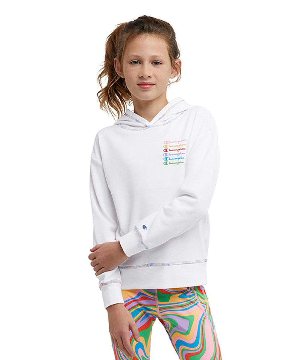 French Terry Hoodie, Classic Script Kids Champion