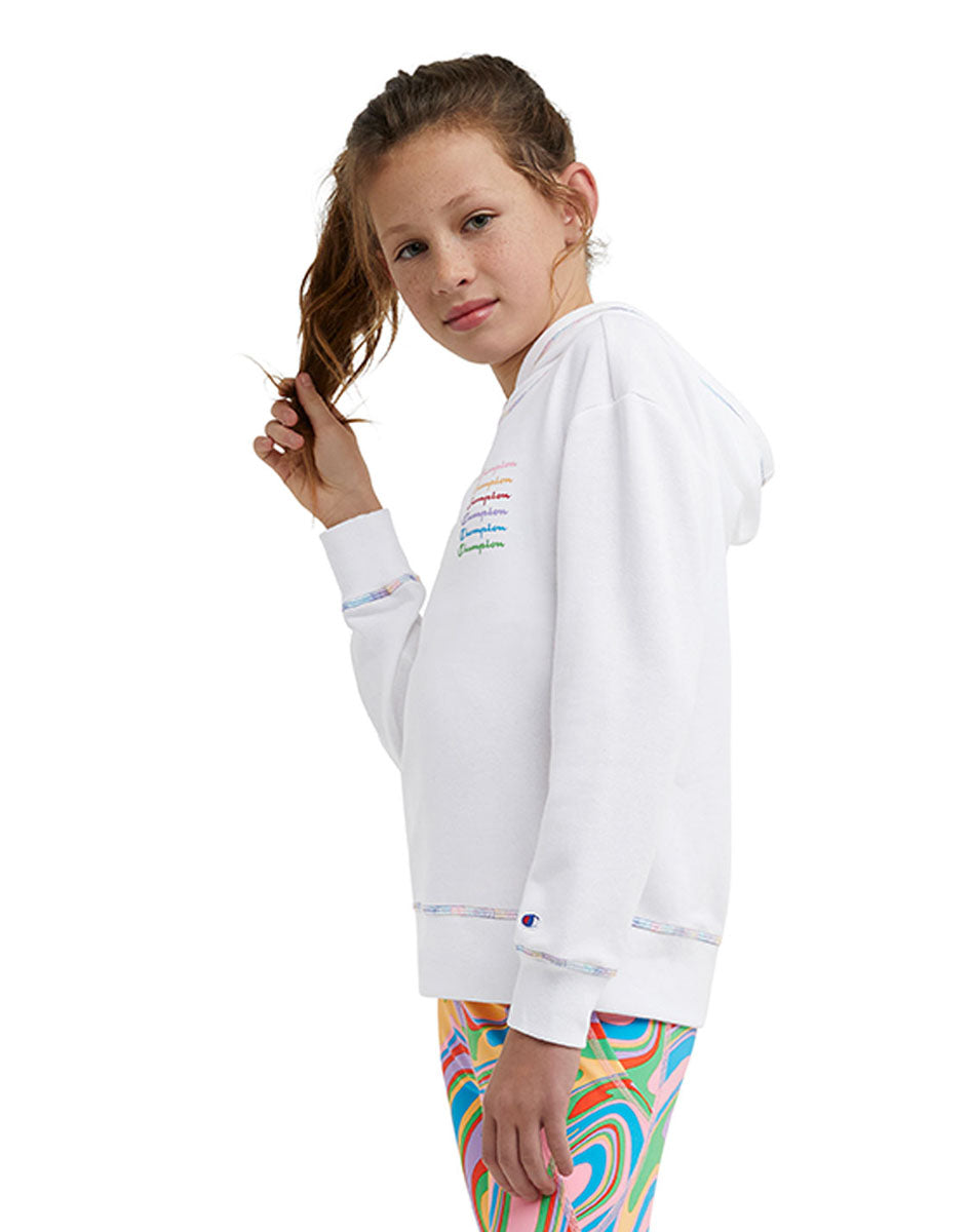 French Terry Hoodie, Classic Script Kids Champion