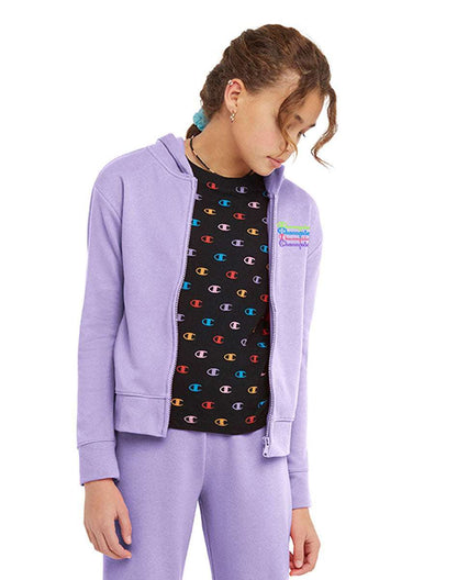 Sudadera Hoodie French Terry con Stacked Script (Full-Zip) para Niña