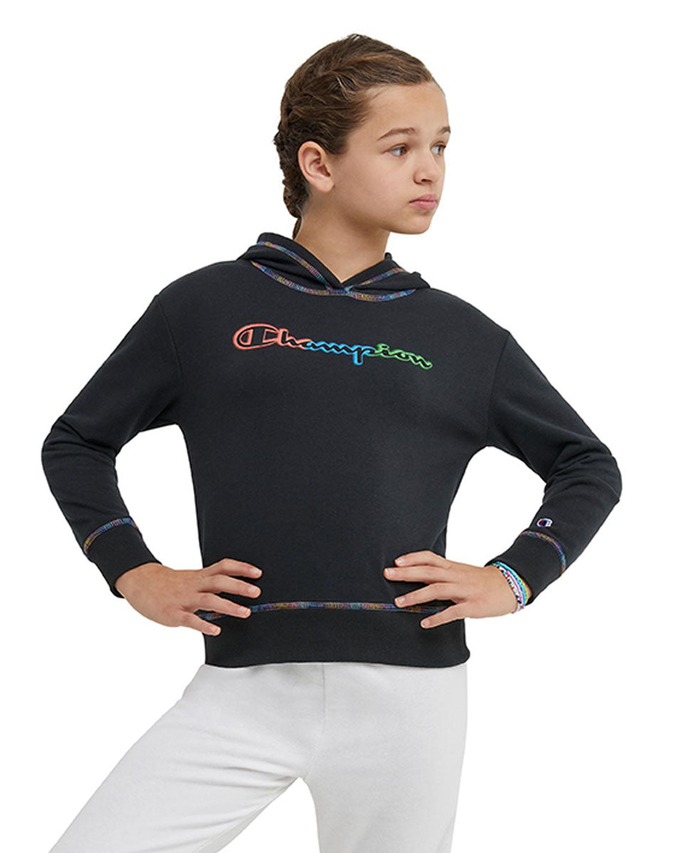 French Terry Hoodie, Classic Script Kids Champion