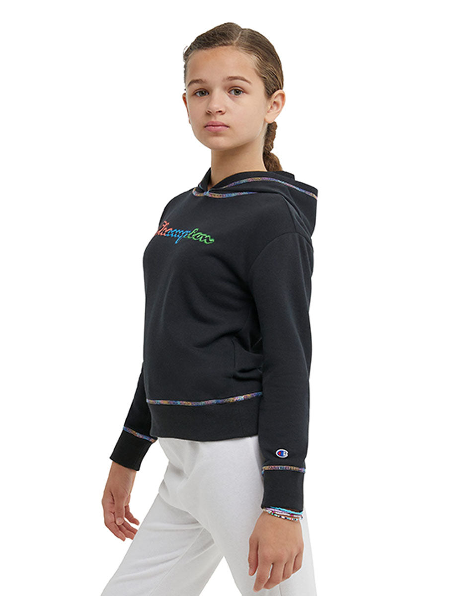 French Terry Hoodie, Classic Script Kids Champion