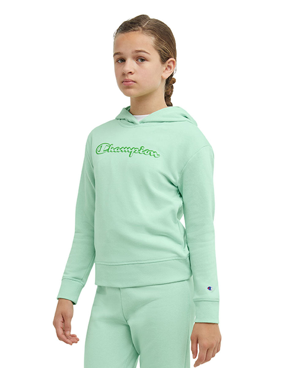 French Terry Hoodie, Classic Script Kids Champion