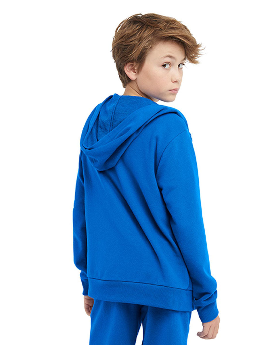French Terry Full-Zip Boys' Hoodie, Classic Script
