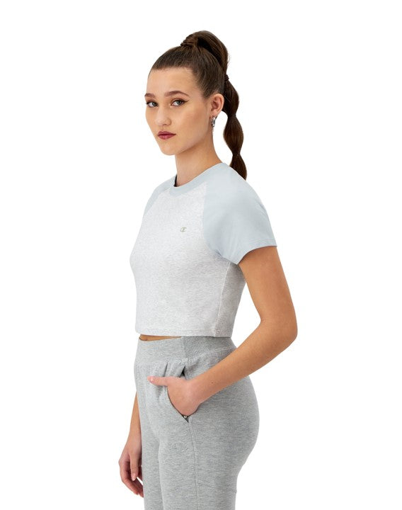 Playera Crop Colorblock Ringer Tee