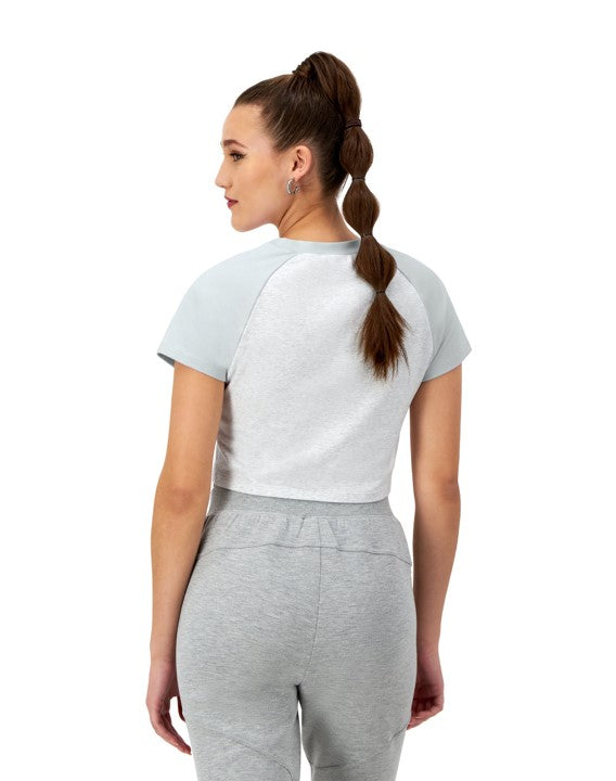 Playera Crop Colorblock Ringer Tee