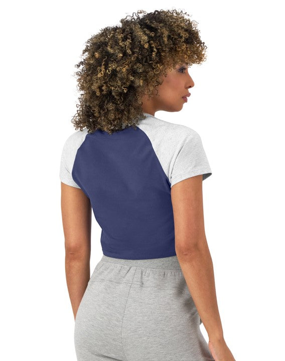 Playera Crop Colorblock Ringer Tee