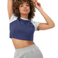 Playera Crop Colorblock Ringer Tee