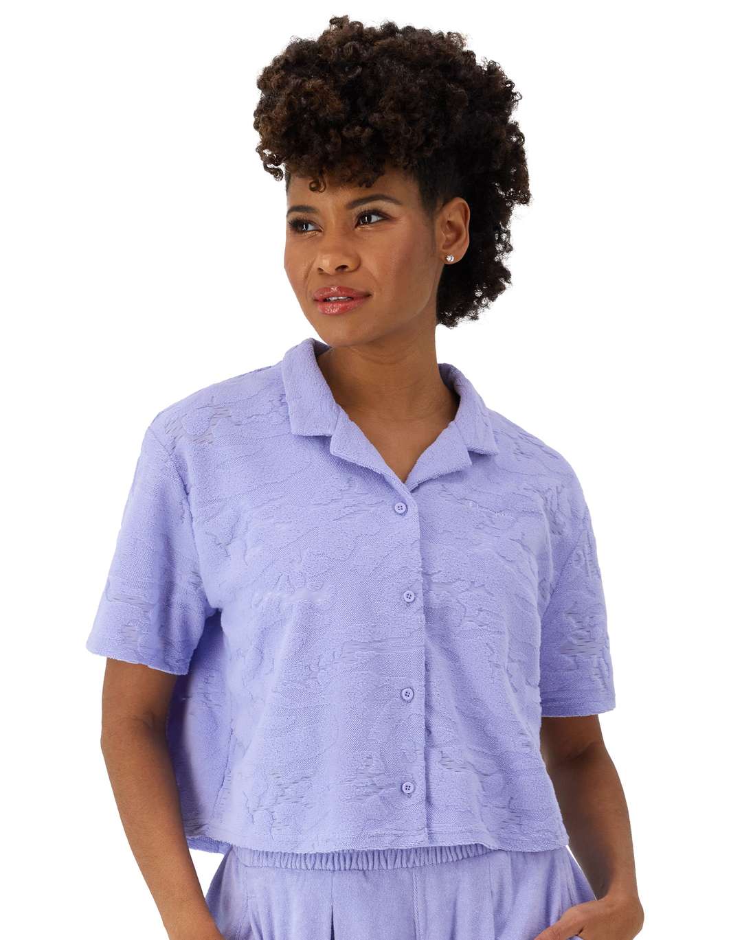 Playera French Terry Freeplay de Botones para Mujer