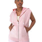 Sudadera Hoodie French Terry de Manga Corta(Full Zip) para Mujer