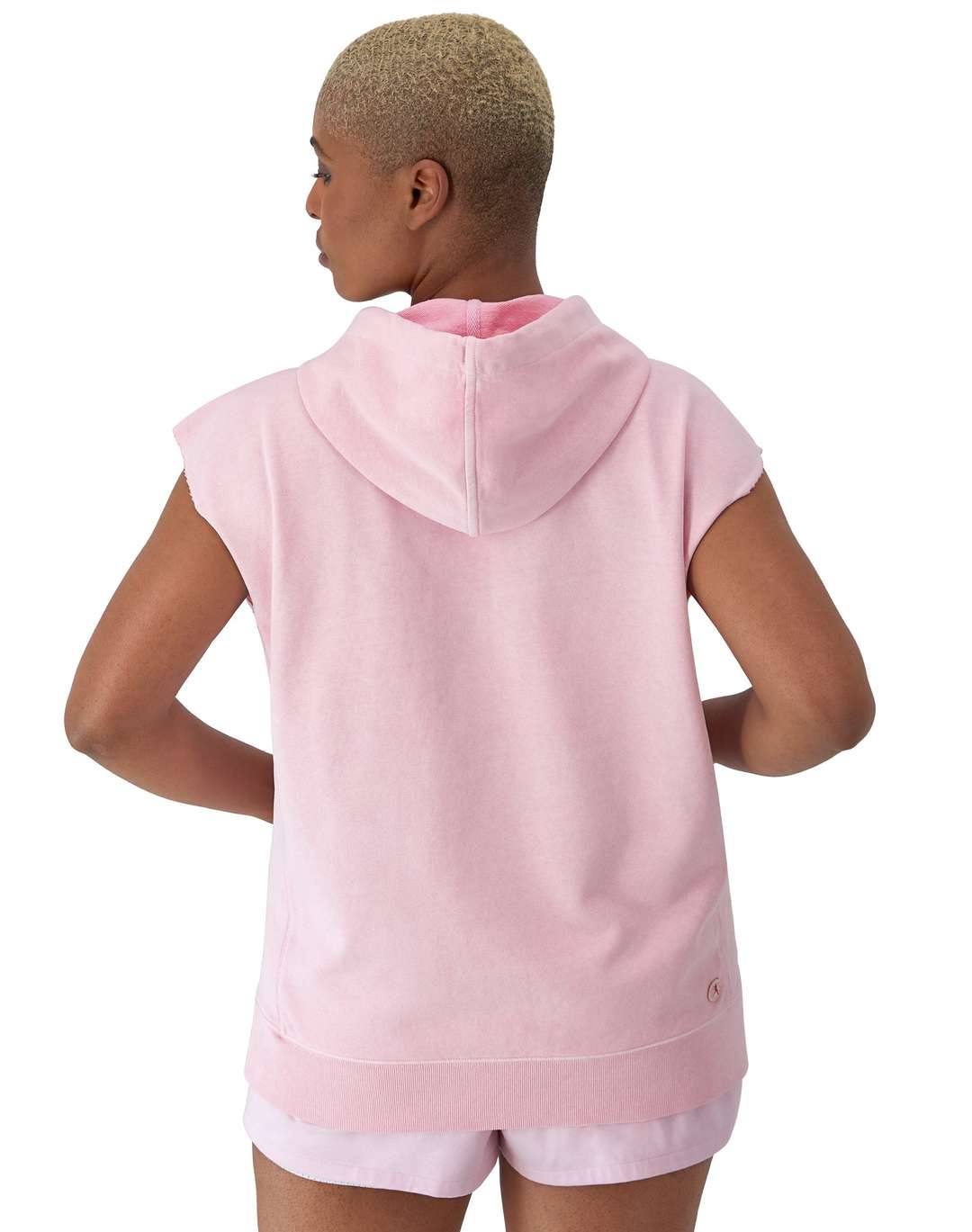 Sudadera Hoodie French Terry de Manga Corta(Full Zip) para Mujer