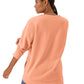 Suéter Oversized en V Vintage Pullover