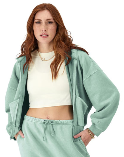 Sudadera Hoodie Reverse Weave con Bolsas Vintage Wash para Mujer