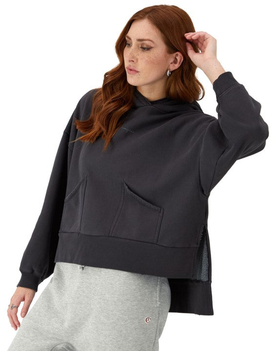 Sudadera Hoodie Reverse Weave con Bolsas Vintage Wash para Mujer