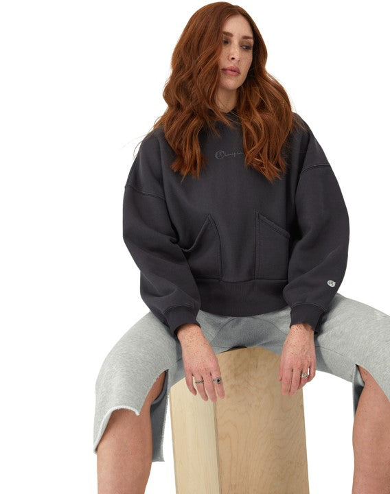 Sudadera Hoodie Reverse Weave con Bolsas Vintage Wash para Mujer