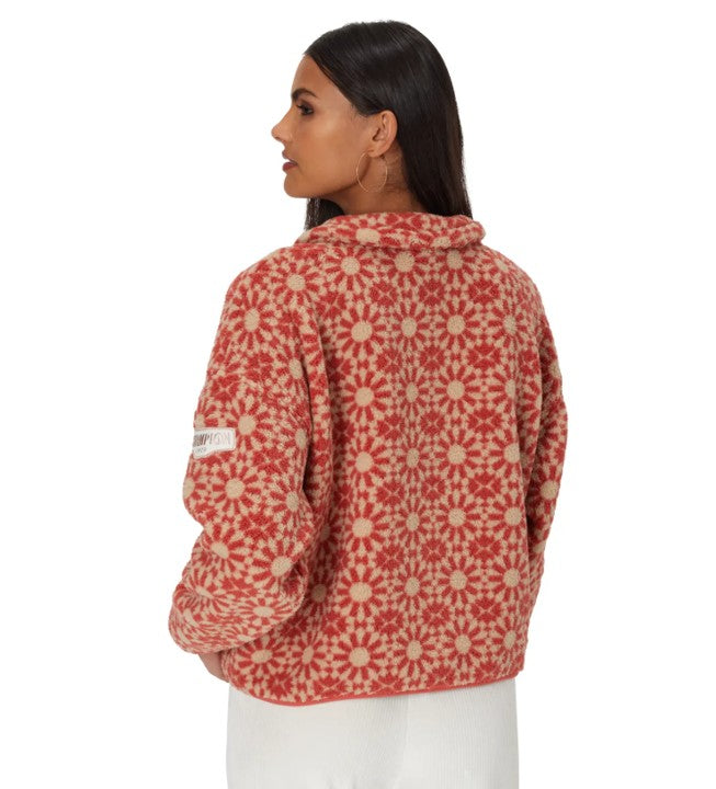 Sudadera Polar, cierre 1/4 Estampado Geométrico