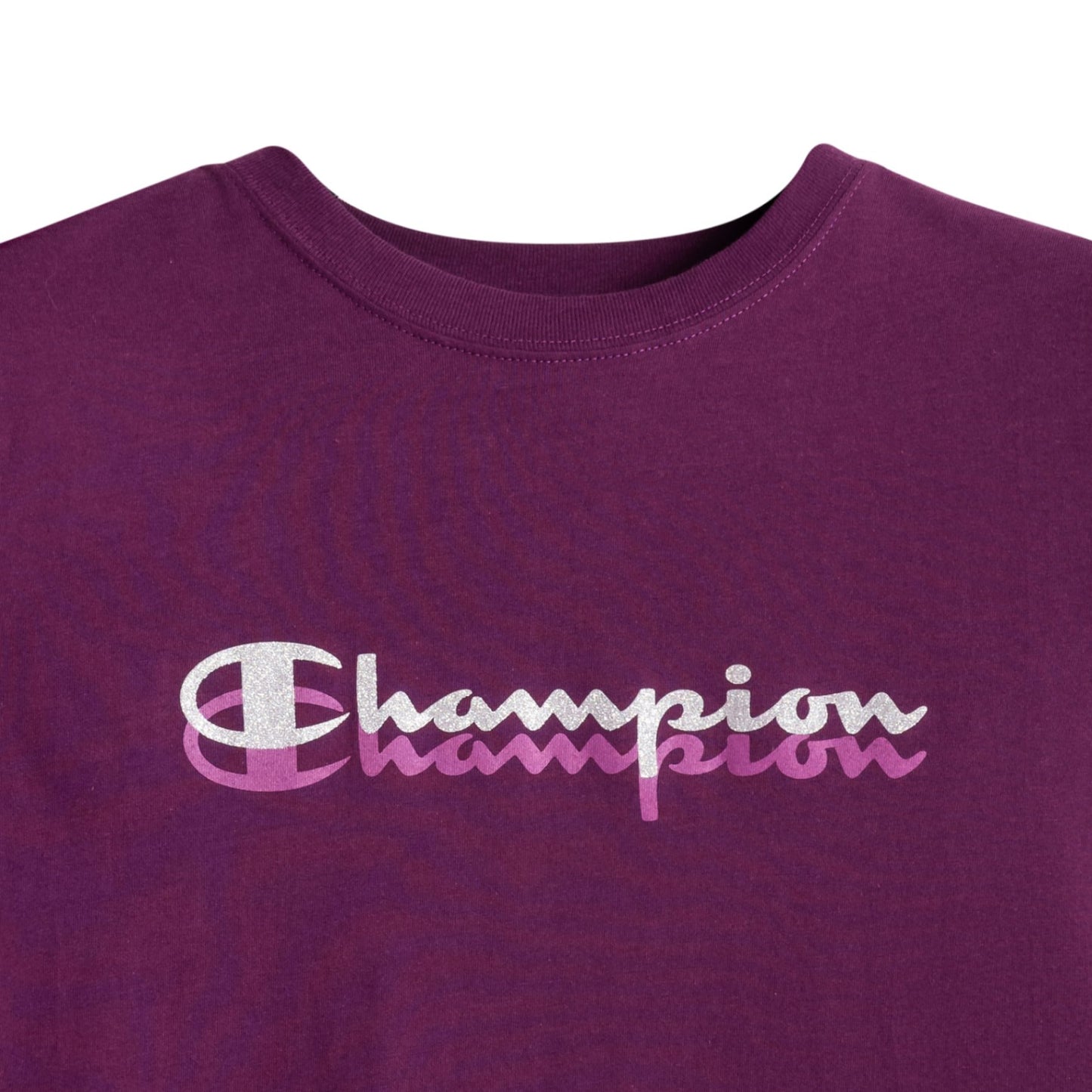 Playera Champion Glitter Script para Mujer