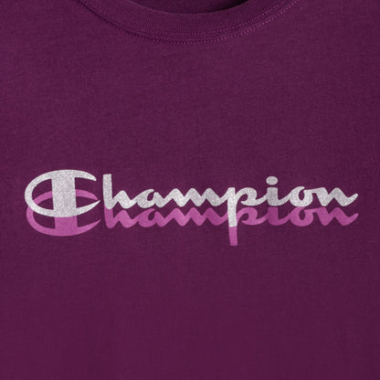 Playera Champion Glitter Script para Mujer